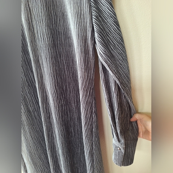 NWT Soft Surroundings Salvaza Womens Gray Velvet Texture Midi Dress Size L - Picture 3 of 8